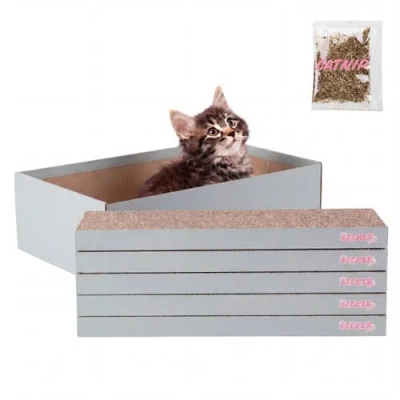 The Licker Store Naomi Modern Cardboard Reversible Cat Scratcher Pad In Multi