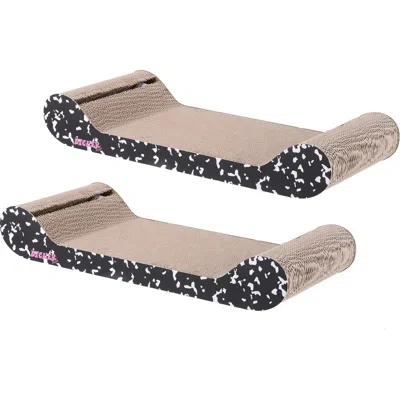 The Licker Store Rini Modern Cardboard Lounge Bed Cat Scratcher With Built-in Bell Toys And Catnip In Blue