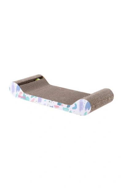 The Licker Store Rini Modern Cardboard Lounge Bed Cat Scratcher With Built-in Bell Toys And Catnip In Multi