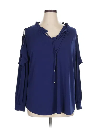 Pre-owned The Limited 3/4 Sleeve Blouse In Blue