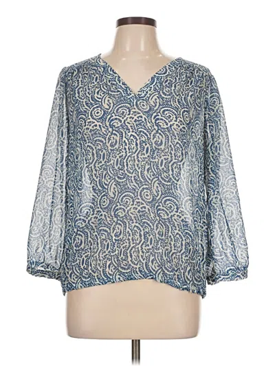 Pre-owned The Limited 3/4 Sleeve Blouse In Blue