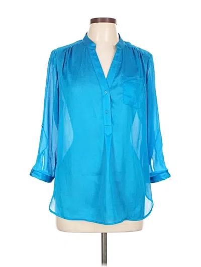 Pre-owned The Limited 3/4 Sleeve Blouse In Blue