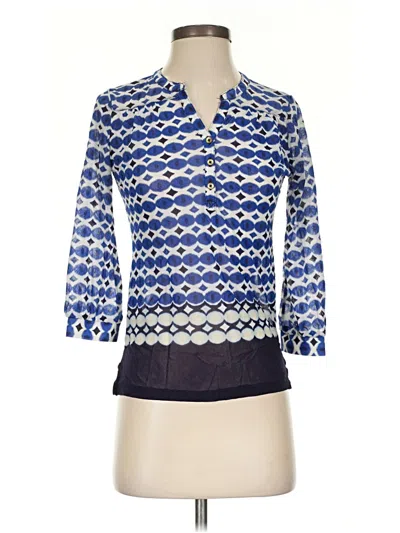 Pre-owned The Limited 3/4 Sleeve Blouse In Blue