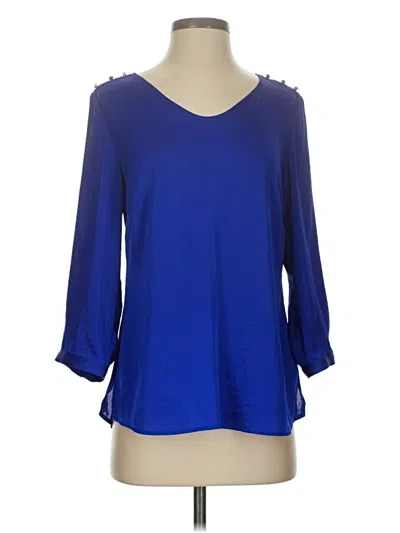Pre-owned The Limited 3/4 Sleeve Blouse In Blue
