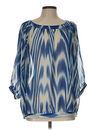 Pre-owned The Limited 3/4 Sleeve Blouse In Blue