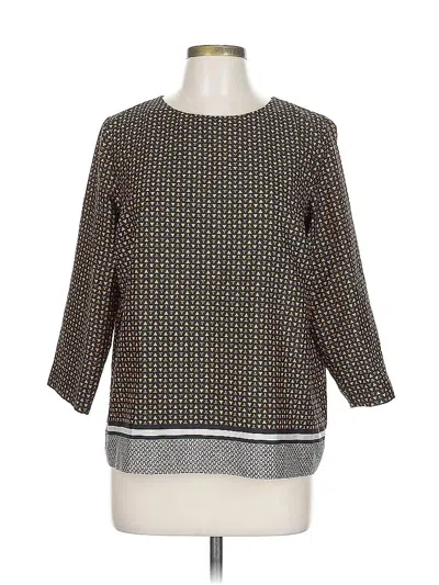 Pre-owned The Limited 3/4 Sleeve Blouse In Brown