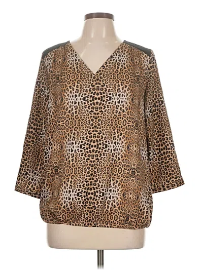 Pre-owned The Limited 3/4 Sleeve Blouse In Brown