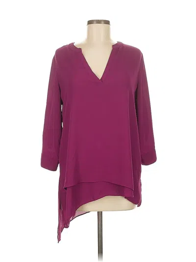 Pre-owned The Limited 3/4 Sleeve Blouse In Burgundy