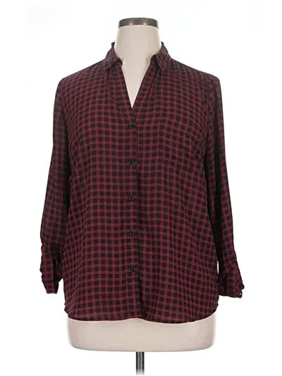 Pre-owned The Limited 3/4 Sleeve Blouse In Burgundy