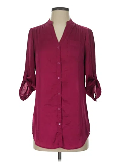 Pre-owned The Limited 3/4 Sleeve Blouse In Burgundy