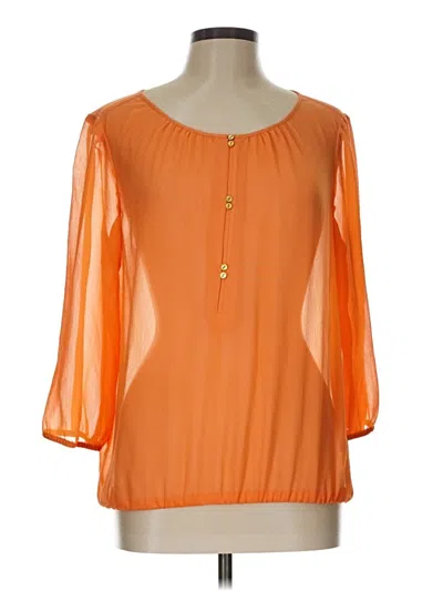 Pre-owned The Limited 3/4 Sleeve Blouse In Orange