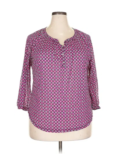 Pre-owned The Limited 3/4 Sleeve Blouse In Purple