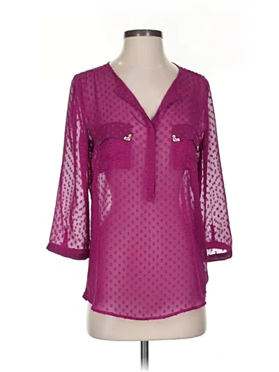 Pre-owned The Limited 3/4 Sleeve Blouse In Purple
