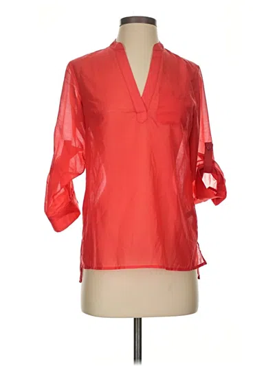Pre-owned The Limited 3/4 Sleeve Blouse In Red