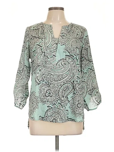 Pre-owned The Limited 3/4 Sleeve Blouse In Teal