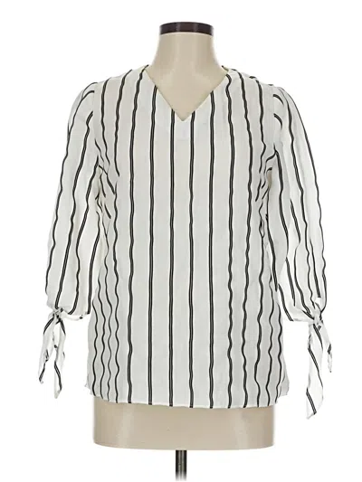 Pre-owned The Limited 3/4 Sleeve Blouse In White