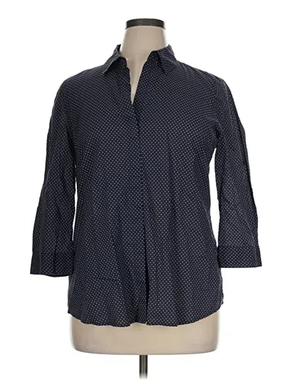 Pre-owned The Limited 3/4 Sleeve Button Down Shirt In Blue