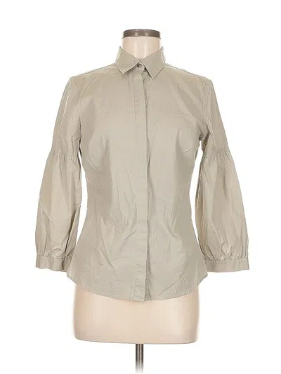 Pre-owned The Limited 3/4 Sleeve Button Down Shirt In Gray