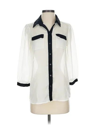 Pre-owned The Limited 3/4 Sleeve Button Down Shirt In White