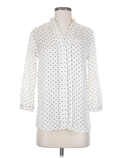 Pre-owned The Limited 3/4 Sleeve Button Down Shirt In White