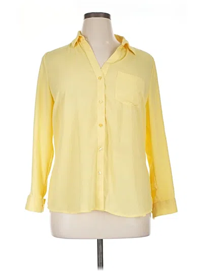 Pre-owned The Limited 3/4 Sleeve Button Down Shirt In Yellow