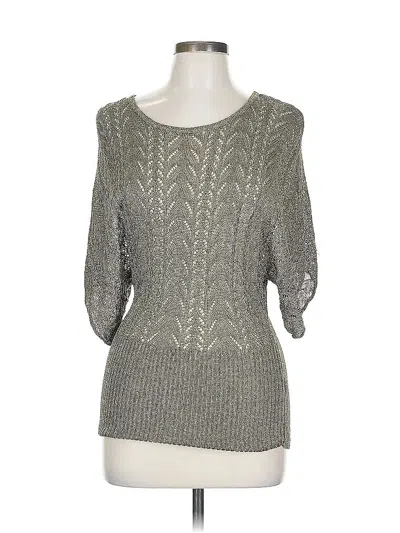 Pre-owned The Limited 3/4 Sleeve Top Gray Boatneck Tops