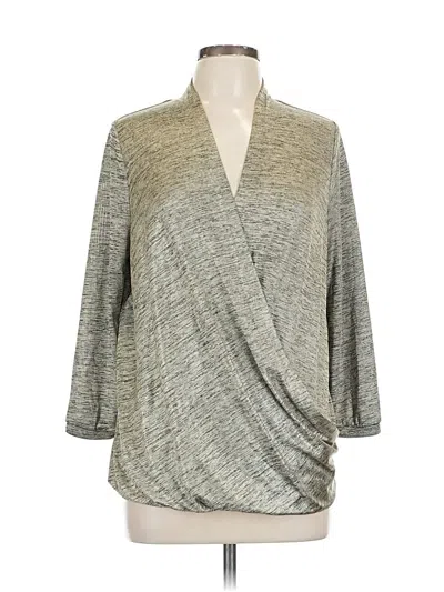 Pre-owned The Limited 3/4 Sleeve Top Gray Cowl Neck Tops