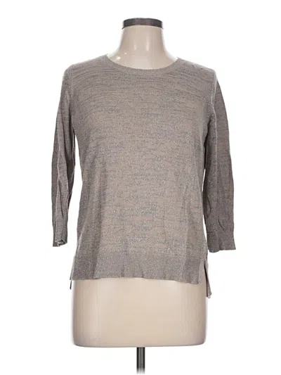 Pre-owned The Limited 3/4 Sleeve Top Gray Crew Neck Tops