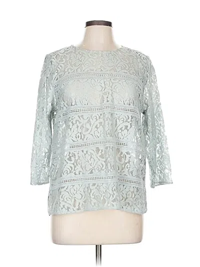 Pre-owned The Limited 3/4 Sleeve Top Teal Boatneck Tops In Blue