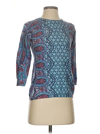Pre-owned The Limited 3/4 Sleeve Top Teal Boatneck Tops In Blue