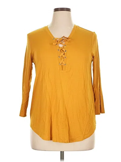 Pre-owned The Limited 3/4 Sleeve T-shirt In Yellow