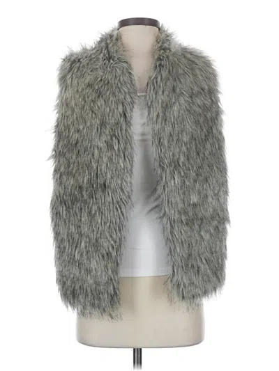 Pre-owned The Limited Faux Fur Vest In Gray