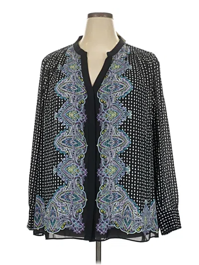 Pre-owned The Limited Long Sleeve Blouse In Black