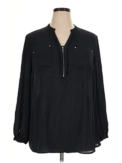 Pre-owned The Limited Long Sleeve Blouse In Black