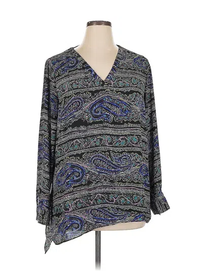Pre-owned The Limited Long Sleeve Blouse In Blue