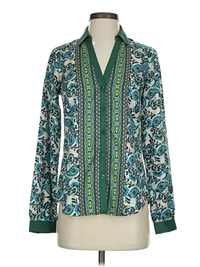 Pre-owned The Limited Long Sleeve Blouse In Blue
