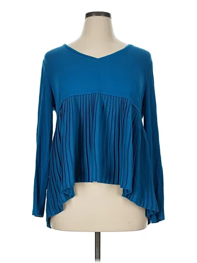 Pre-owned The Limited Long Sleeve Blouse In Blue