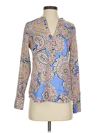 Pre-owned The Limited Long Sleeve Blouse In Blue