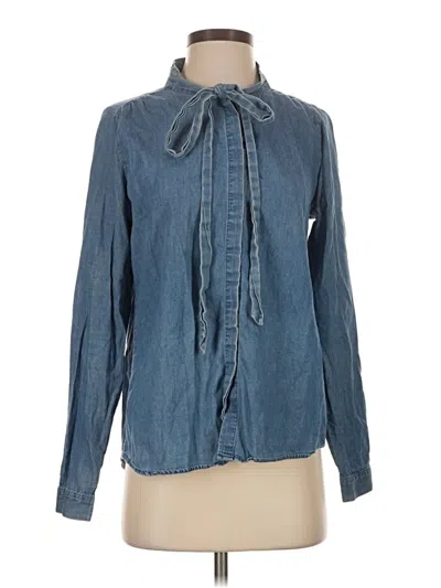 Pre-owned The Limited Long Sleeve Blouse In Blue
