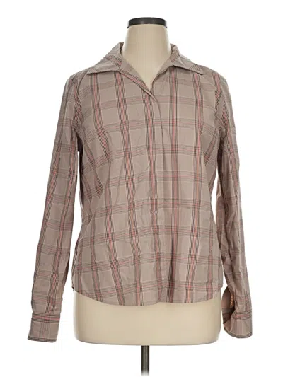 Pre-owned The Limited Long Sleeve Blouse In Brown