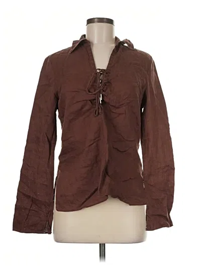 Pre-owned The Limited Long Sleeve Blouse In Brown