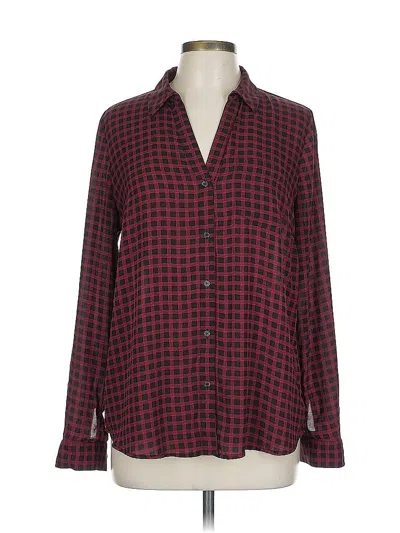 Pre-owned The Limited Long Sleeve Blouse In Burgundy