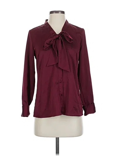 Pre-owned The Limited Long Sleeve Blouse In Burgundy