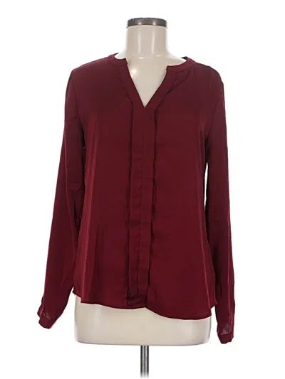 Pre-owned The Limited Long Sleeve Blouse In Burgundy
