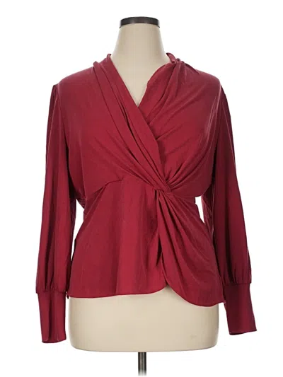 Pre-owned The Limited Long Sleeve Blouse In Burgundy