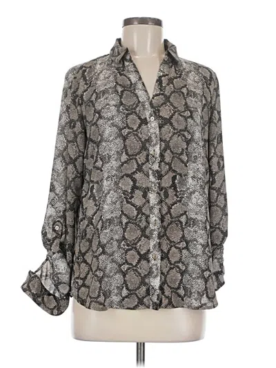 Pre-owned The Limited Long Sleeve Blouse In Gray
