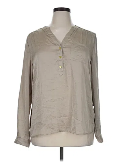 Pre-owned The Limited Long Sleeve Blouse In Gray