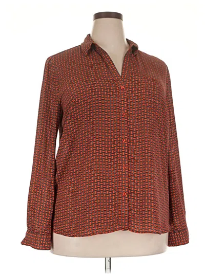 Pre-owned The Limited Long Sleeve Blouse In Orange