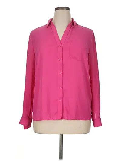 Pre-owned The Limited Long Sleeve Blouse In Pink