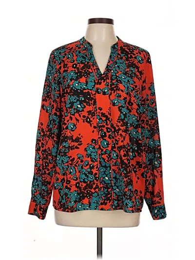 Pre-owned The Limited Long Sleeve Blouse In Red